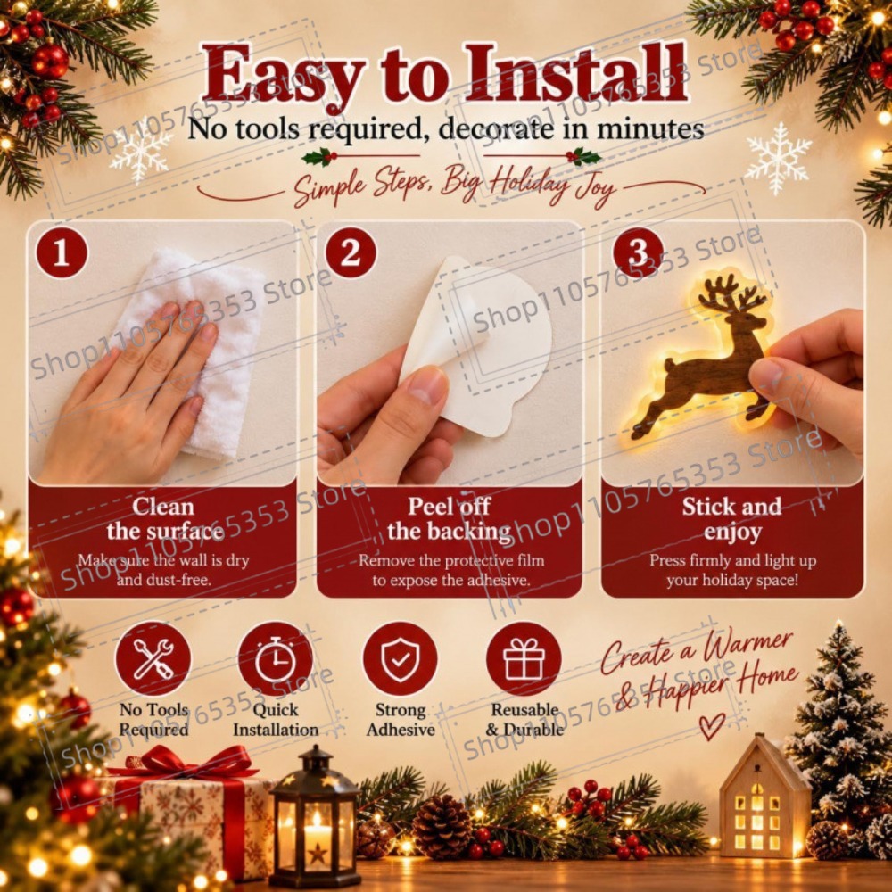 2027 Reindeer Glow Christmas D - Up Lighting Decor ulasan dan harga