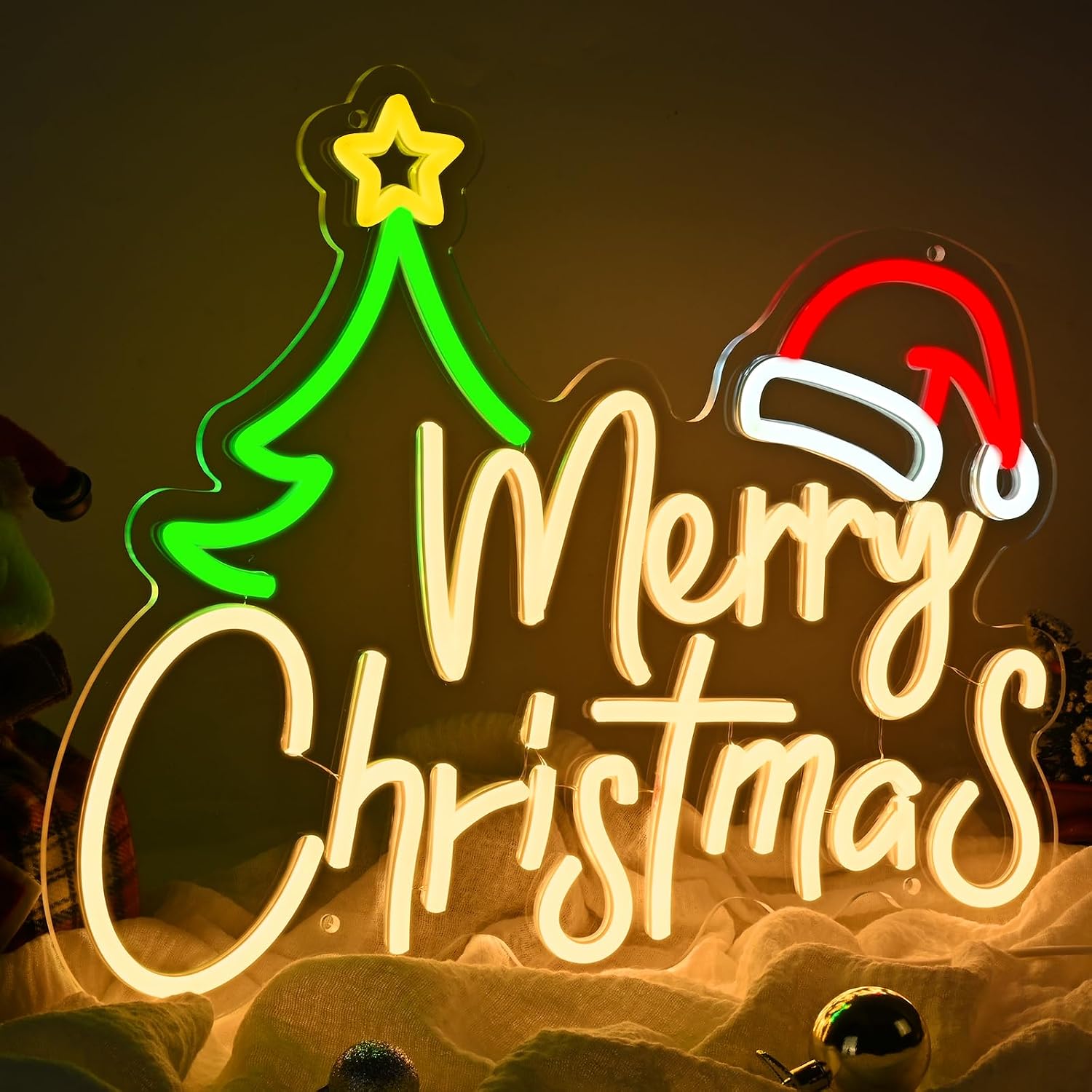 Merry Christmas Neon Sign USB  - Lighting Christmas Decor ulasan dan harga