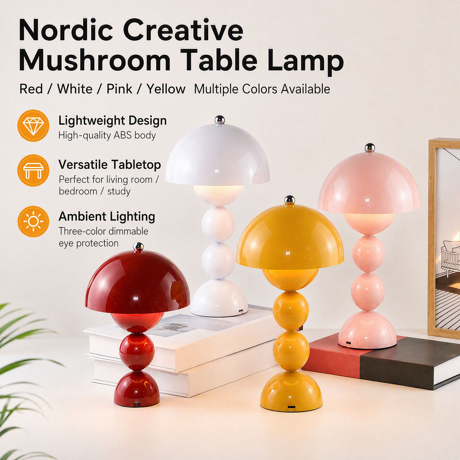 Mushroom Flower Bud Table Lamp - Lighting Decor Bedroom ulasan dan harga