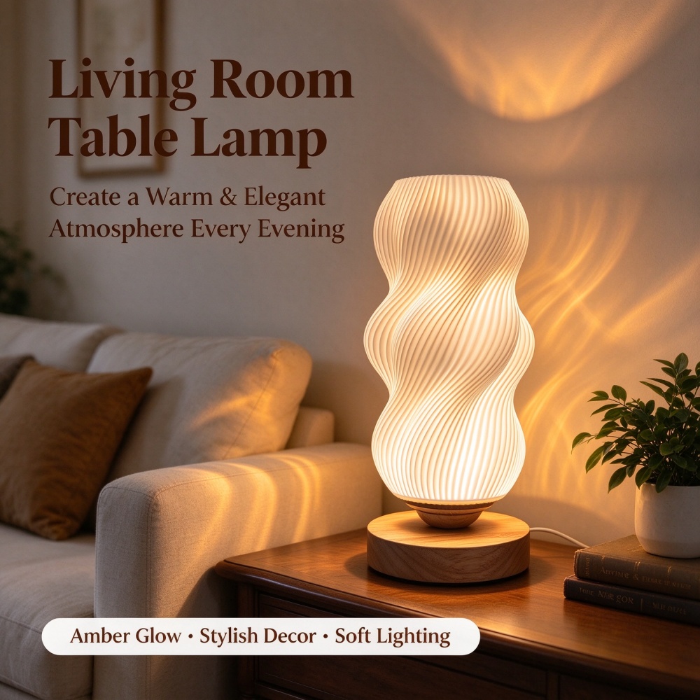 3D Printed Wave Texture Night  - Lighting Decor Bedroom ulasan dan harga