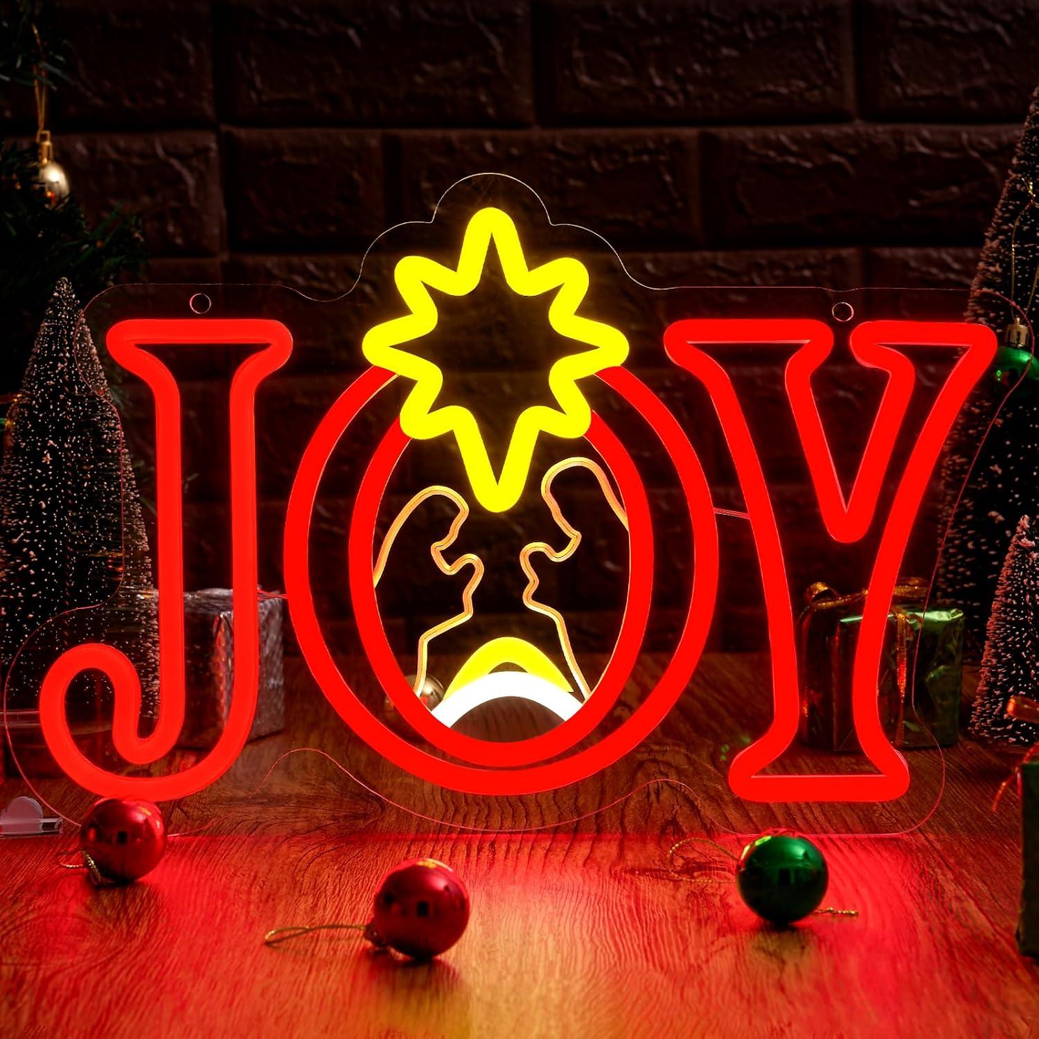 Joy Nativity Scene Neon Sign U - Lighting Christmas Decor ulasan dan harga