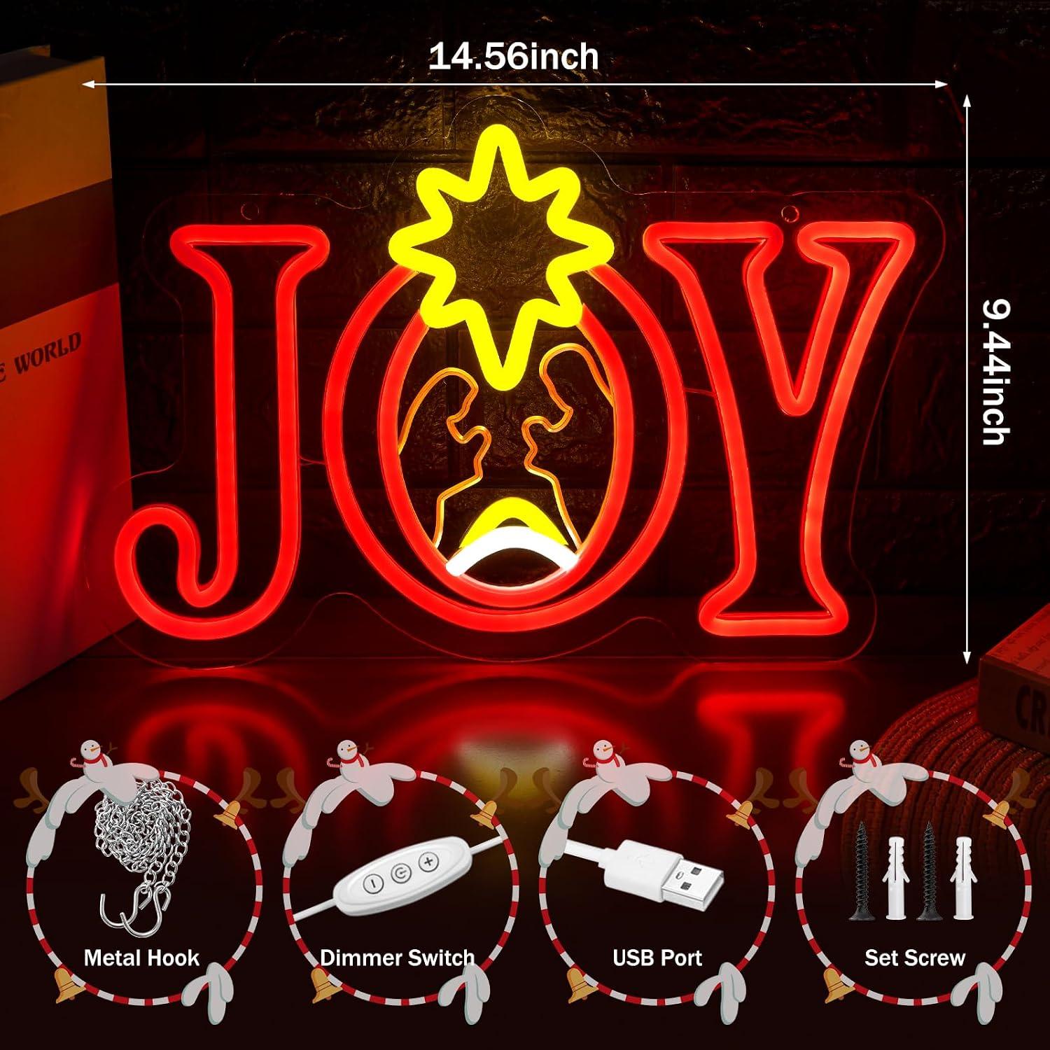 Joy Nativity Scene Neon Sign U - Lighting Christmas Decor ulasan dan harga