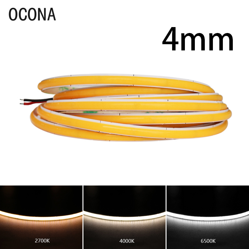 4mm Narrow COB LED Strip Light - Lighting Mcqueen Bedroom Decor ulasan dan harga