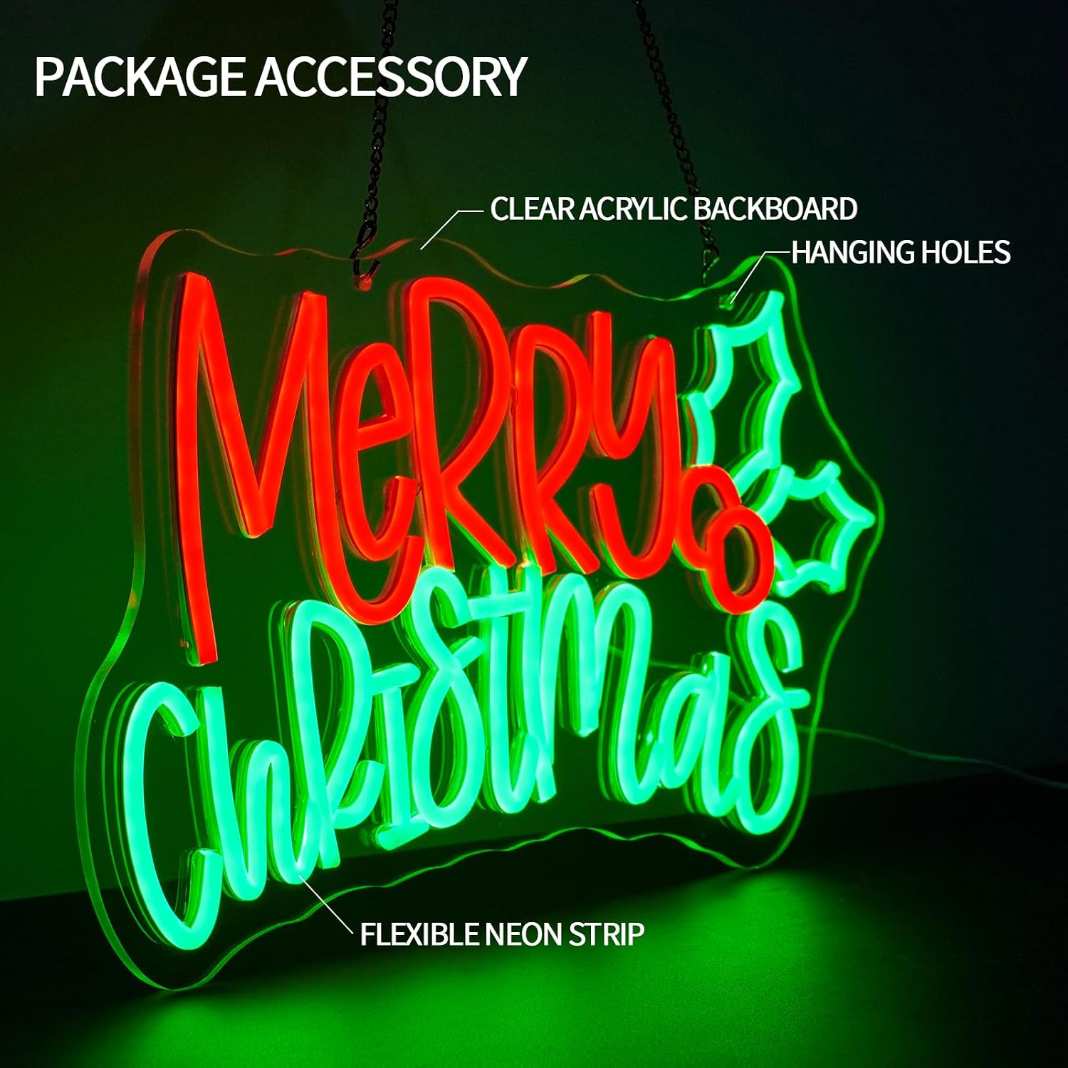 Merry Christmas Neon Sign LED  - Lighting Christmas Decor ulasan dan harga