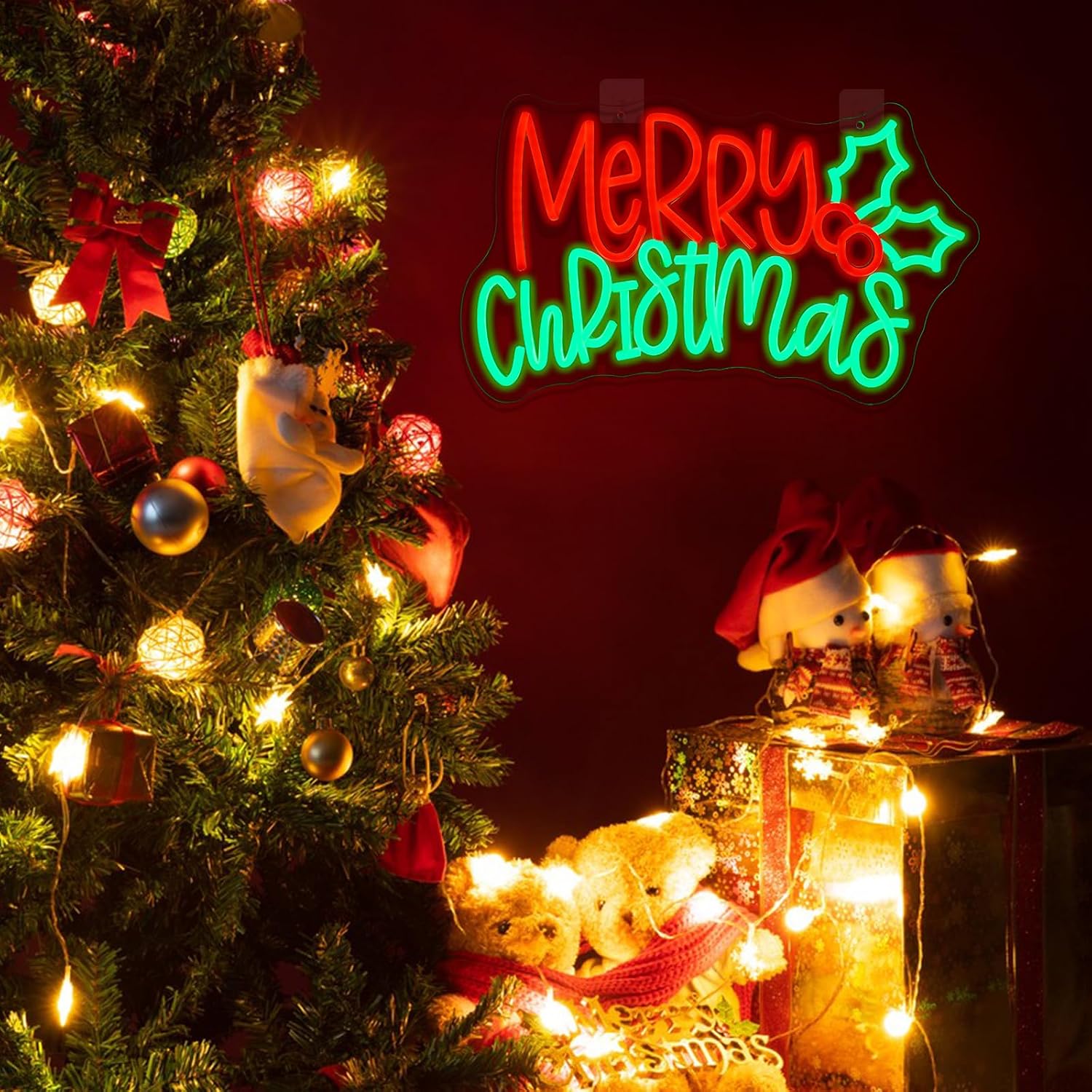 Merry Christmas Neon Sign LED  - Lighting Christmas Decor ulasan dan harga