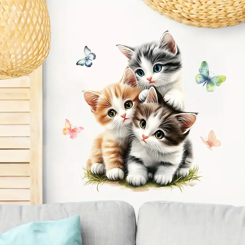 Three Cats with Butterfly Stic - Lighting Mcqueen Bedroom Decor ulasan dan harga
